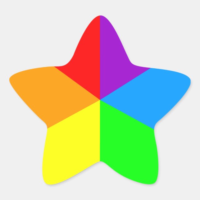Corey Tiger 80s Rainbow Wedges Star Sticker (Front)
