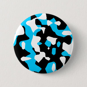 Corey Tiger 80s Retro Blue Camouflage (Camo) 6 Cm Round Badge