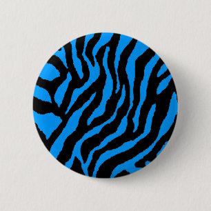 COREY TIGER 80s RETRO BLUE TIGER STRIPES 6 Cm Round Badge