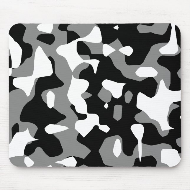 Corey Tiger 80s Retro Grey Camouflage (Camo) Mouse Pad (Front)