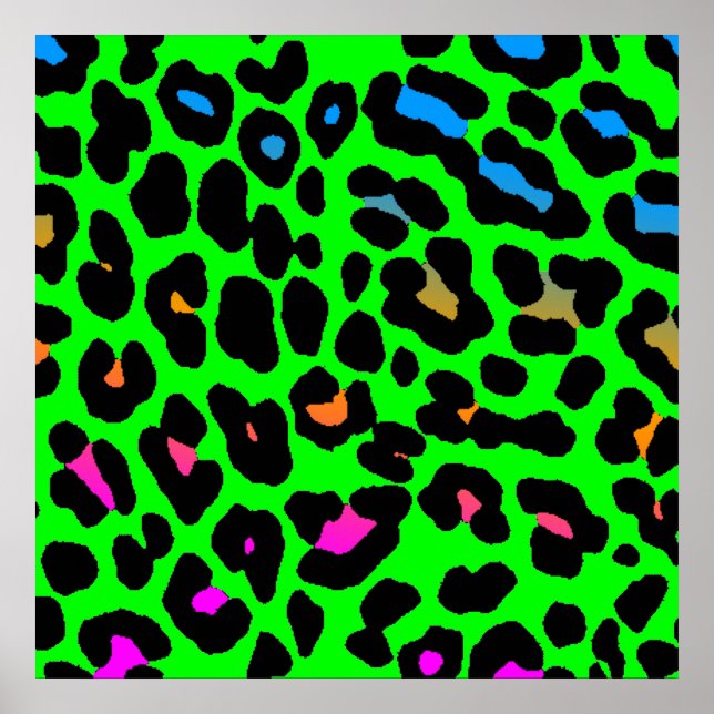 Corey Tiger 80s Retro Leopard Pattern Poster (Front)