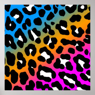 Corey Tiger 80s Retro Leopard Pattern Poster