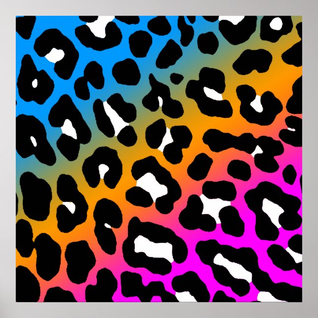 Corey Tiger 80s Retro Leopard Pattern Poster (Front)