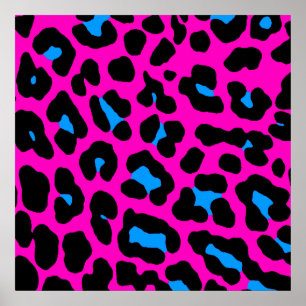 Corey Tiger 80s Retro Leopard Pattern Poster