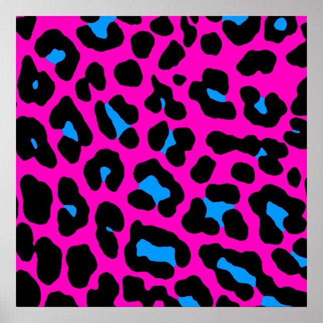 Corey Tiger 80s Retro Leopard Pattern Poster (Front)