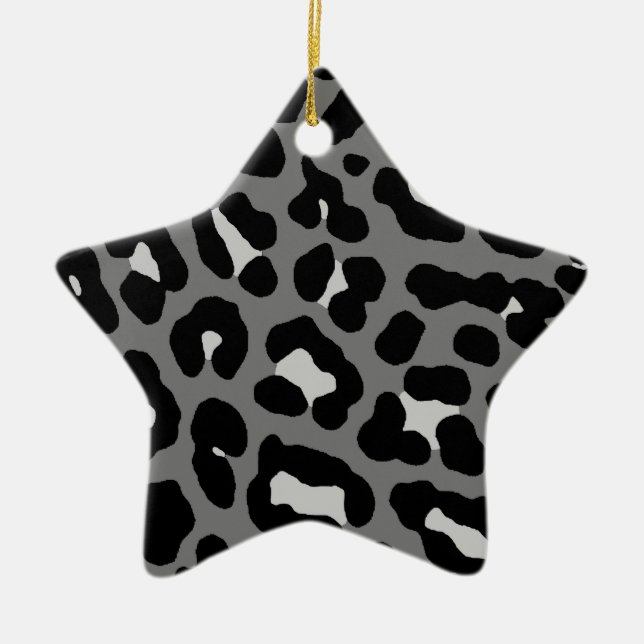 Corey Tiger 80s Retro Leopard Print Star Ornament (Front)