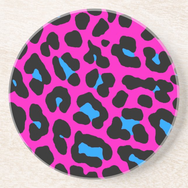 Corey Tiger 80s Retro Leopard Spots Pattern Coaster (Front)