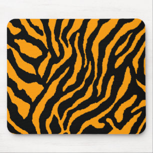 COREY TIGER 80's RETRO ORANGE BLACK STRIPES Mouse Pad