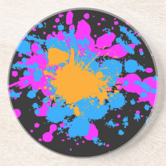 Corey Tiger 80s Retro Paint Splatter Coaster