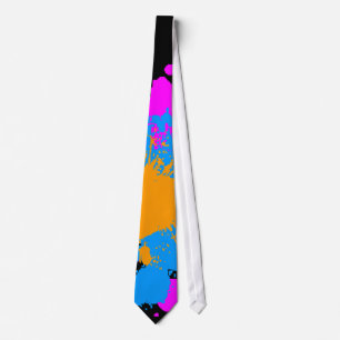 Corey Tiger 80s Retro Paint Splatter (Multicolor) Tie