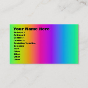 Corey Tiger 80s Retro Rainbow Blend Business Card