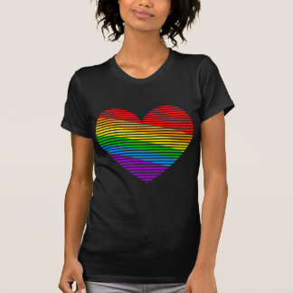 Corey Tiger 80s Retro Rainbow Stripe Heart T-Shirt