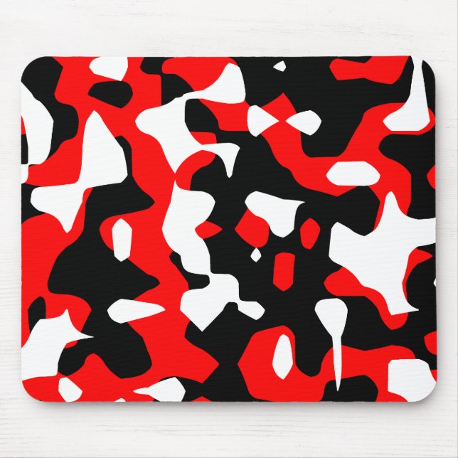 Corey Tiger 80s Retro Red Camouflage (Camo) Mouse Pad (Front)