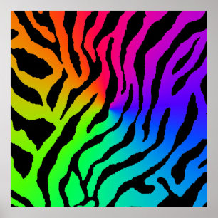 Corey Tiger 80s Retro Tiger Pattern Poster