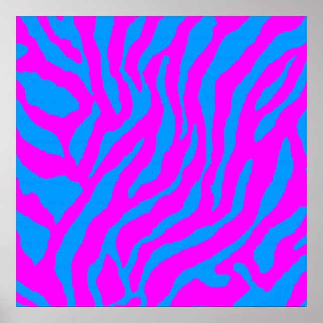 Corey Tiger 80s Retro Tiger Pattern Poster (Front)