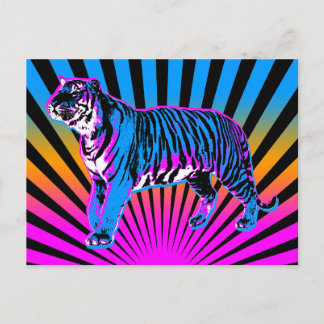 Corey Tiger 80s Retro Tiger Rising Sun Postcard