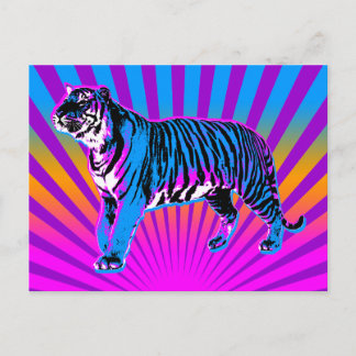 Corey Tiger 80s Retro Tiger Rising Sun Postcard