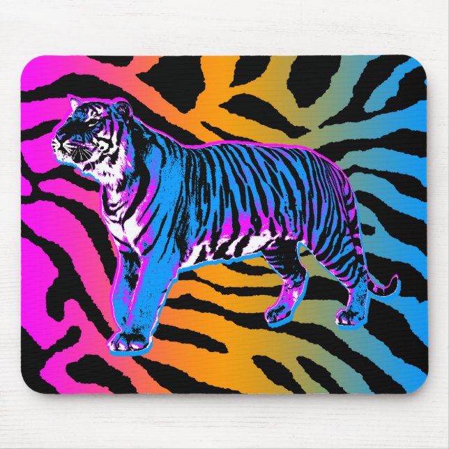 Corey Tiger 80s Retro Tiger &  Stripes Mousepad (Front)