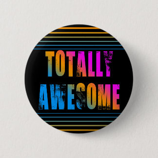 COREY TIGER 80s RETRO TOTALLY AWESOME STRIPES 6 Cm Round Badge