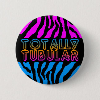 COREY TIGER 80s RETRO TOTALLY TUBULAR TIGER STRIPE 6 Cm Round Badge