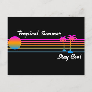 COREY TIGER '80s RETRO TROPICAL SUMMER STAY COOL Postcard