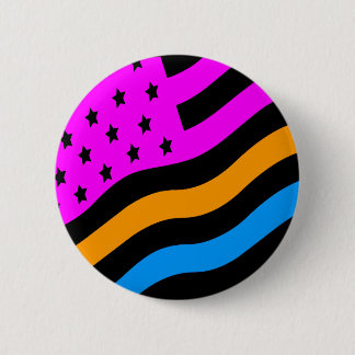 COREY TIGER 80s RETRO USA FLAG MULTI COLOUR BLACK 6 Cm Round Badge