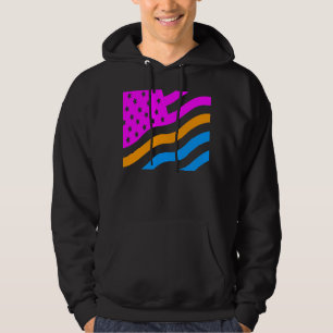 COREY TIGER '80s RETRO USA FLAG NEON Hoodie