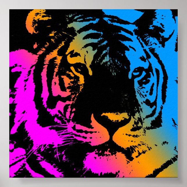 Corey Tiger 80s Retro Vintage Tiger Face Poster (Front)