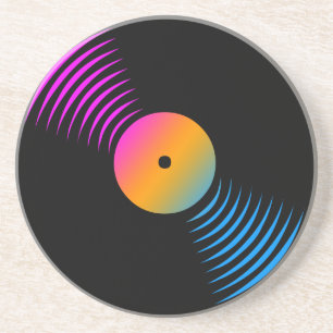 Corey Tiger 80s Retro Vintage Vinyl Record Coaster