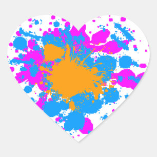 Corey Tiger 80s Splatter Paint Heart Sticker