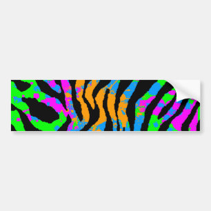 Corey Tiger 80s Splatter Paint Tiger Stripes Bumper Sticker
