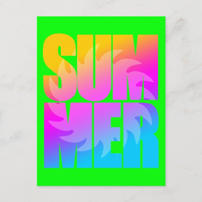 Corey Tiger 80s Summer Sun Postcard (Front)