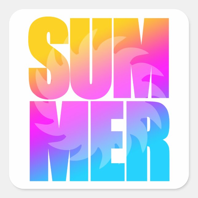 Corey Tiger 80s Summer Sun Square Sticker (Front)