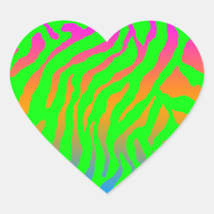 Corey Tiger 80s Tiger Stripes Heart Sticker
