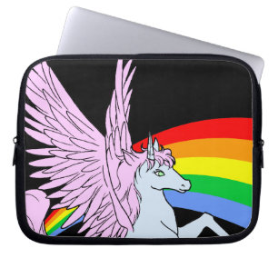 Corey Tiger 80s Unicorn Rainbow Laptop Sleeve