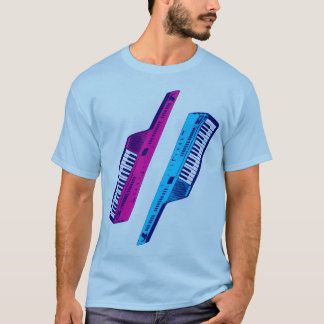 Corey Tiger 80's Vintage Keytar Pink & Blue T-Shirt