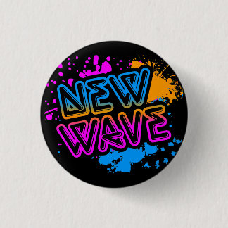 Corey Tiger 80s Vintage New Wave Neon Splatter 3 Cm Round Badge