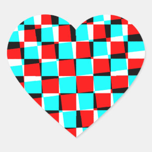 Corey Tiger 80s Vintage Op Art Heart Sticker