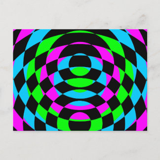 Corey Tiger 80s Vintage Op Art Postcard