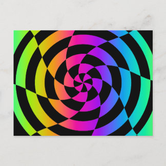 Corey Tiger 80s Vintage Op Art Postcard