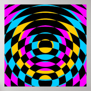 Corey Tiger 80s Vintage Op Art Poster