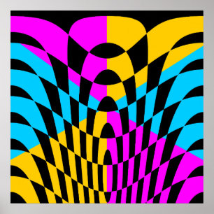Corey Tiger 80s Vintage Op Art Poster