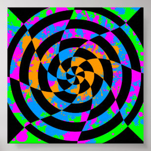 Corey Tiger 80s Vintage Op Art Poster