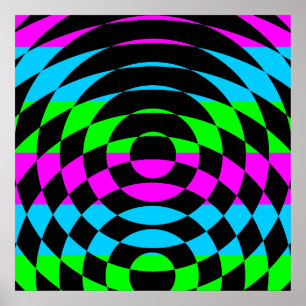 Corey Tiger 80s Vintage Op Art Poster