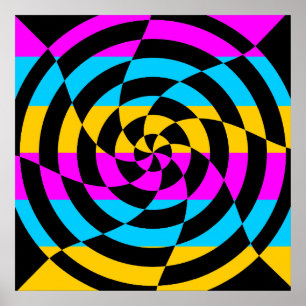 Corey Tiger 80s Vintage Op Art Poster