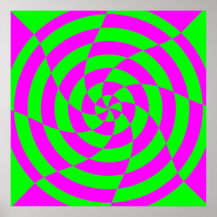 Corey Tiger 80s Vintage Op Art Poster