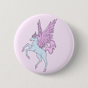 Corey Tiger 80s Vintage Pegasus Unicorn 6 Cm Round Badge