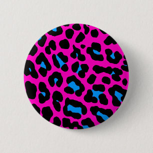 Corey Tiger 80s Vintage Pink Leopard 6 Cm Round Badge