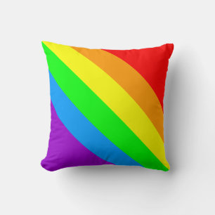 Corey Tiger 80s Vintage Retro Rainbow Stripes Cushion