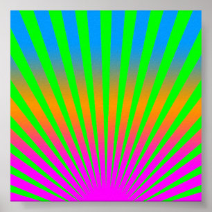 Corey Tiger 80s Vintage Rising Sun Stripes Poster